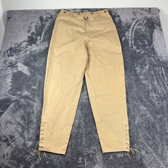 Banana Republic Riding Pants Tie Ankle Cargo Button Fly Khaki Women's 8 Long NWT - Picture 8 of 10